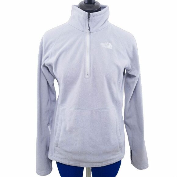 Light Gray The Northface Womens Medium Fleece Quarterzip - Picture 1 of 5
